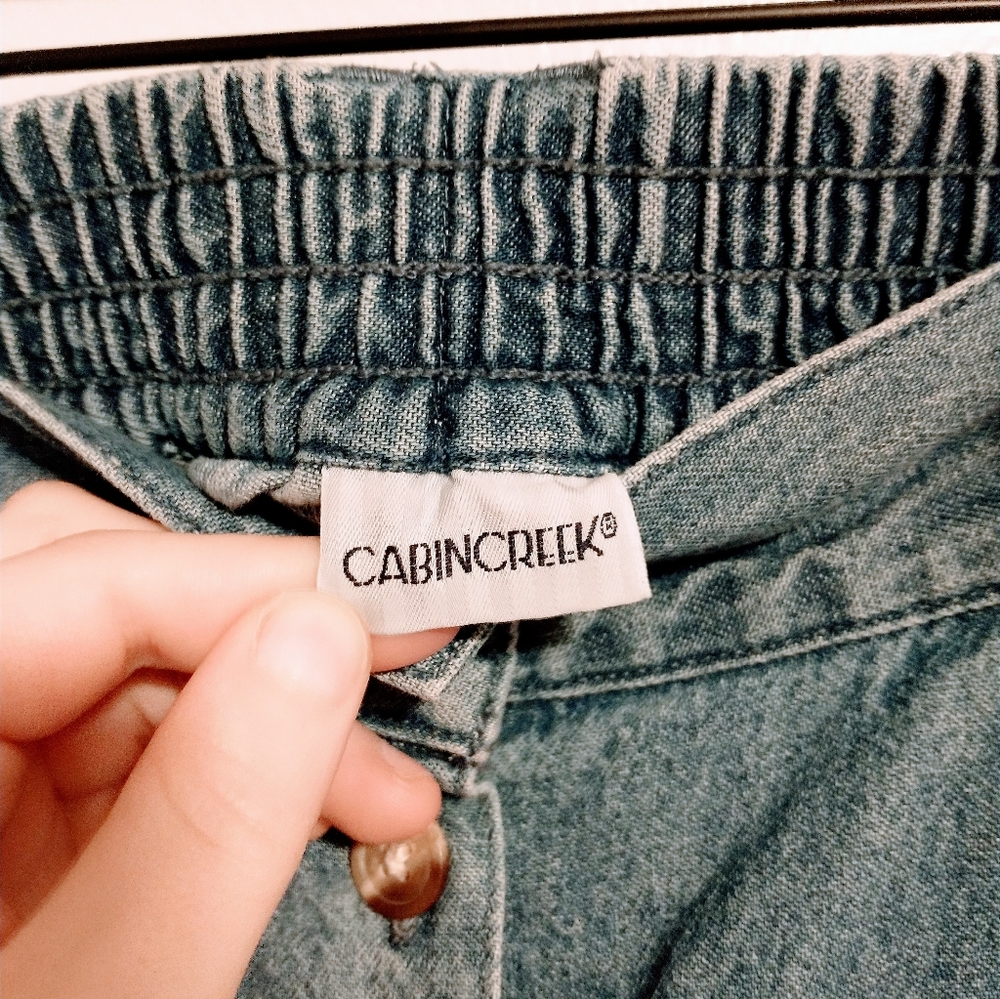 Vintage Cabin Creek midi length denim skirt with full button up front size 18W - Picture 3 of 6